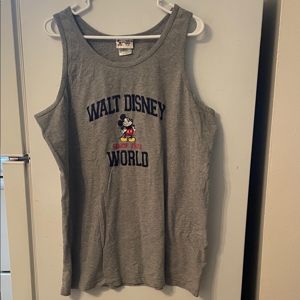 Men’s XL 100% Cotton Disney Gray Walt Disney World‎ Tank